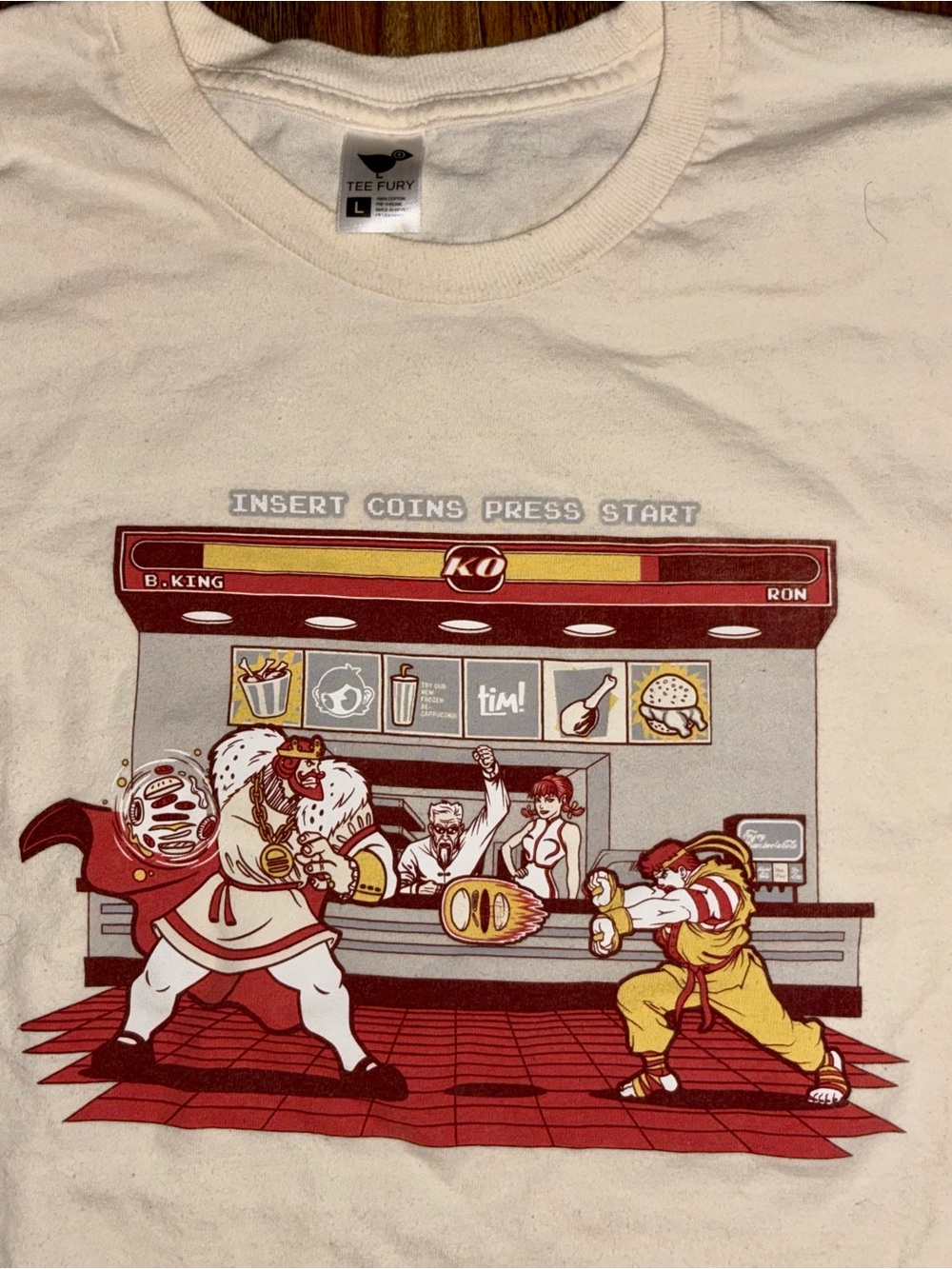 Street fighter 2 x Burger King tshirt sz large